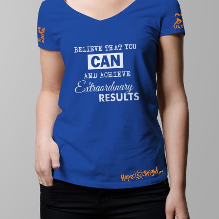 Womens V Neck - Believe - Blue Shirt